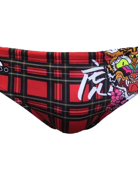 Tartan Tiger Swimming Brief Red S Men - TURBO - FashionsVida