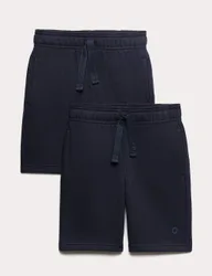 Pack Unisex School Sweat Shorts (2-16 Yrs) Navy male