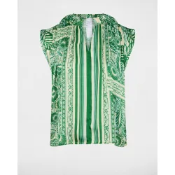 Blusa de mujer sin mangas escote pico