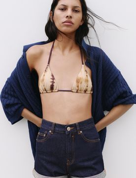 Short Di Jeans Mom Fit Con Risvolto