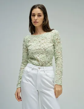 Blusa texturada con flores de mujer - Salsa Jeans - FashionsVida