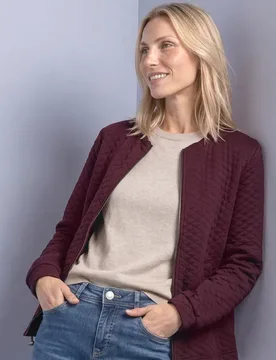 Jacke mit Rundhals und Struktur female Rot - Street One - FashionsVida