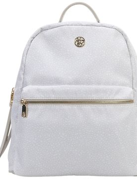 Zaino Cloud donna tessuto logato ecopelle comparti zip latte