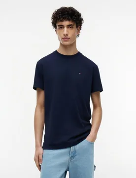 Camiseta de hombre de manga corta con corte regular y logotipo bordado - Tommy Jeans - FashionsVida