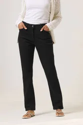Women's Straight Leg Jeans in Black Size: 24R - Black - Size: 24R