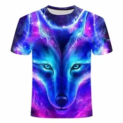 Wolf T Shirt For Mens Animal Print Short Sleeve Top 3D Casual Street Man's T-shirt Oversized Tee Shirt Men Vintage Clothing