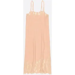 Vestido midi encaje lino lavado