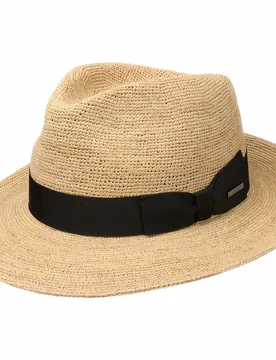 Jenkins Crochet Fedora Straw Hat by - nature - Female - Size: XL (60-61 cm) - Stetson - FashionsVida