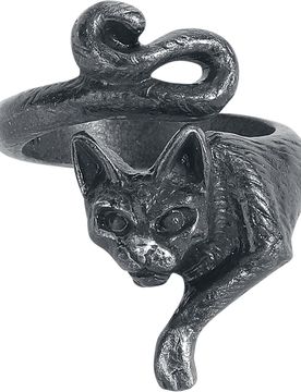 Gothic Ring - Le Chat Noir Ring - für Damen - schwarz - Frauen - female