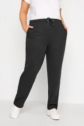 Women's Straight Leg Joggers Pants in Black Size: 22-24 - Black - Size: 22-24