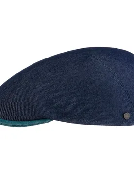 Mevano Twotone Flat Cap by - denim - Size: XL (60-61 cm) - Lierys - FashionsVida
