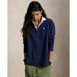 Polo de mujer de algodón y manga larga