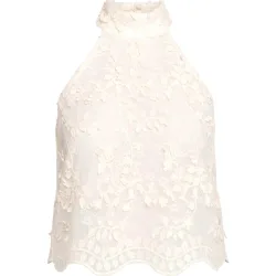 Top de mujer halter con bordado floral