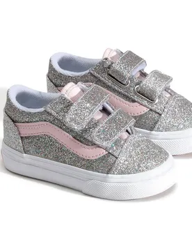 Sneaker Old Skool V Glitter Silver / Pale Petal EU 34