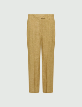 Pantalone in lino donna kaki