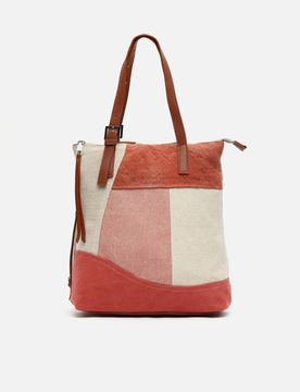 Narcisa Diebstahlsichere Rucksack mit Schulterriemen und Patchwork-Muster im Used-Look ED