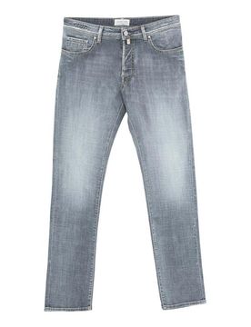 Jeans cinque tasche con bottoni grigio chiaro
