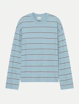 Relaxed-Fit Langarmshirt Blau L - Closed - FashionsVida