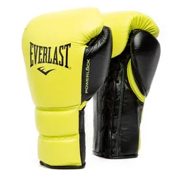 Gants De Boxe En Cuir Synthétique Powerlock 2 Pro Laced Neon Yellow 14 oz