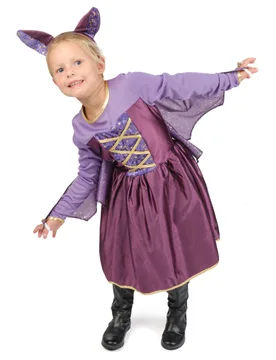 Fledermaus-Kostüm für Kinder 3-teilig lila-gold - KARNEVAL-MEGASTORE - FashionsVida