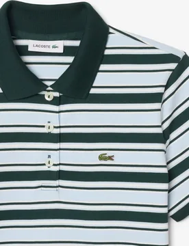 Vestido polo de mujer de algodón de rayas en - Lacoste - FashionsVida