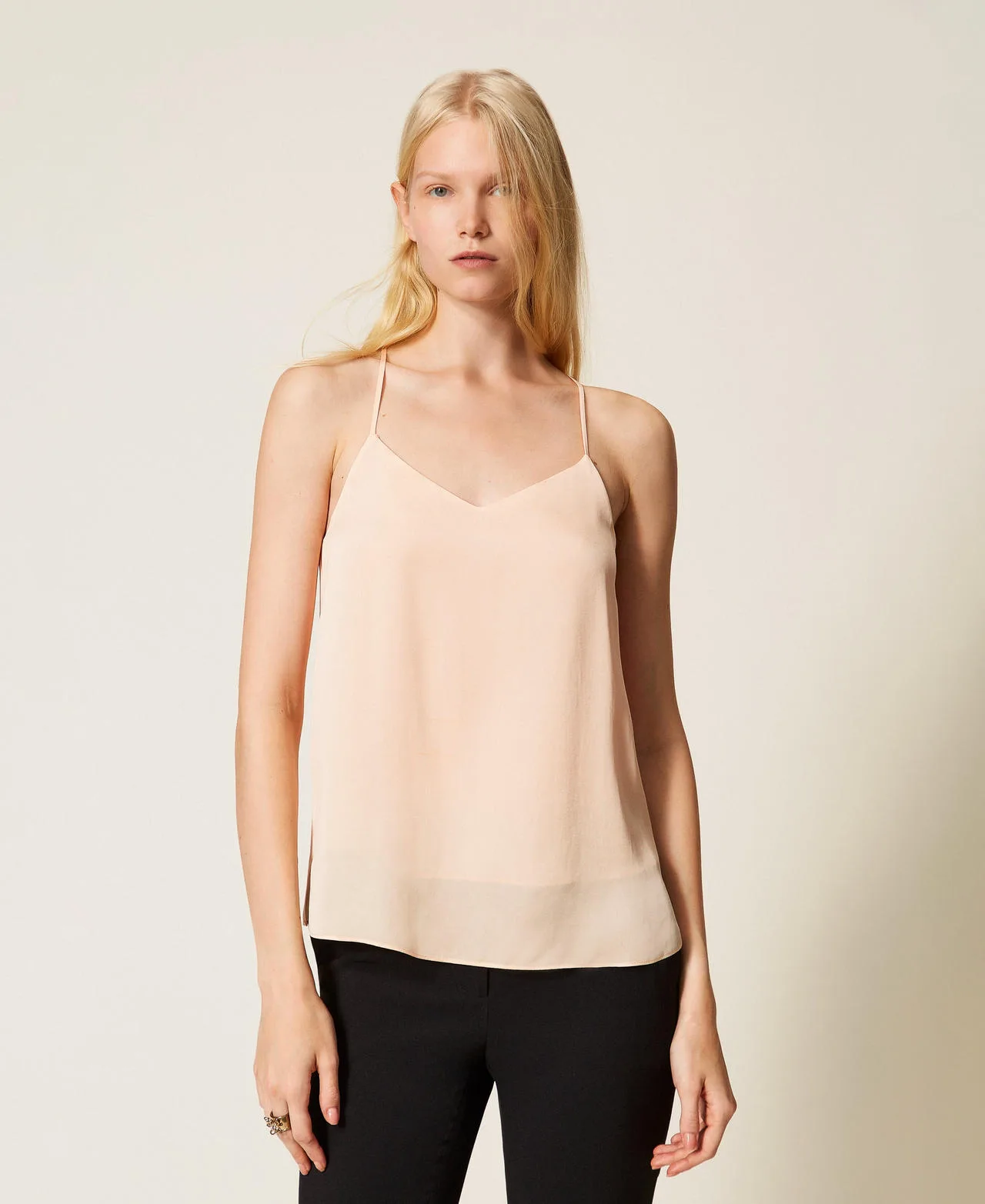 Top en satin avec bretelles spaghetti - TWINSET - FashionsVida