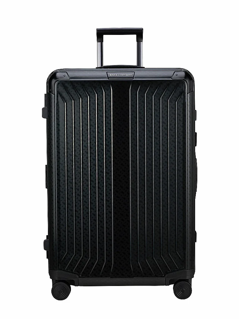Trolley LITE-BOX ALU x BOSS 76cm Graphite Monogram noir - Samsonite - FashionsVida