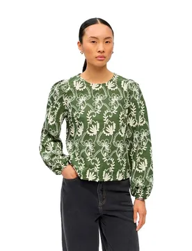 Blusa A Maniche Lunghe Mya Re Bronze Green / Sandshell 36