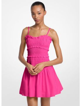 Para mujer. MS6839HKLZ Vestido fruncido de popelina de algodón (XS), Casual, Sin mangas / Tirantes, Algodón Orgánico, Sost