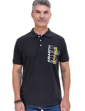 Polo nera con stampa grafica AH24SS153 L