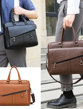 Large Briefcase Bag for Man PU Leather Handbag Computer Laptop Document Shoulder Business Messenger Tote Crossbody Side Bag Male - Aliexpress - FashionsVida