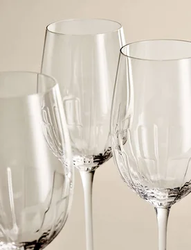 Set of 4 Textured Wine Glasses - M&S X Kelly Hoppen - FashionsVida
