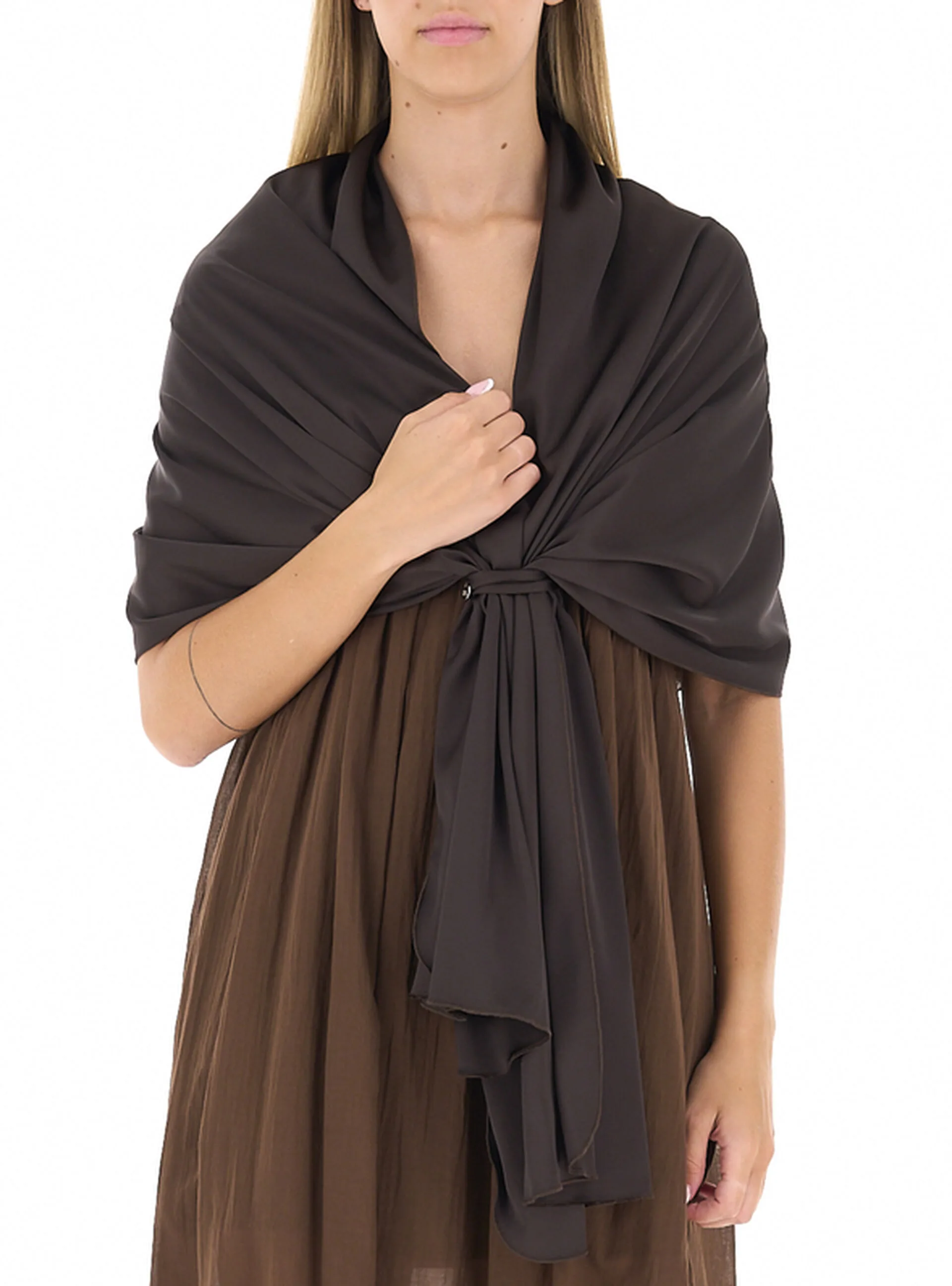 Stola in satin TESTA DI MORO TU - Rinascimento - FashionsVida