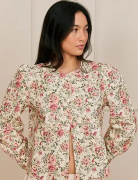 Sobrecamisa con botones y estampado floral - Bohodot - FashionsVida