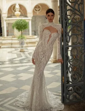 Mermaid Wedding Dress Lace Vestido Noiva Minimalista Vestidos De Desmontable Dos Piezas Manga Larga Tallas Curvy Elegantes Bodas - Aliexpress - FashionsVida