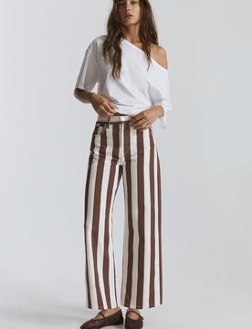 Pantaloni Dritti A Righe