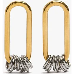 Pendientes de acero inoxidable con argollas unidas