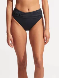Collective High Waisted High Leg Bikini Bottoms Navy Female