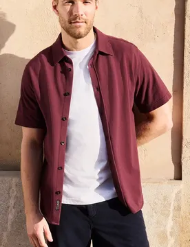 Street One Kurzarm Hemd in Piqué-Qualität male Rot