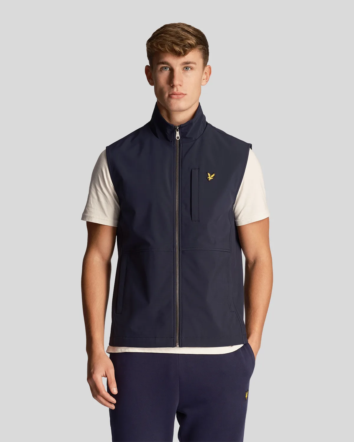 Mens Softshell Gilet In Navy - Size Large - Lyle & Scott - FashionsVida