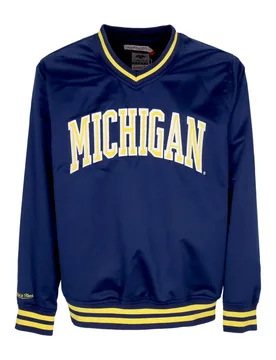 Casacca Uomo Ncaa Sideline Pullover Satin Jacket Micwol Navy - Mitchell & Ness - FashionsVida