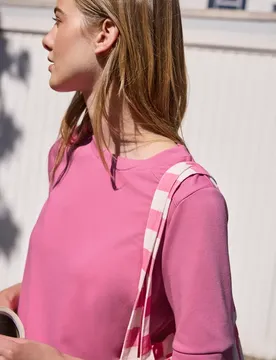 Street One Basic T-Shirt mit Kurzarm und Rundhals female Pink