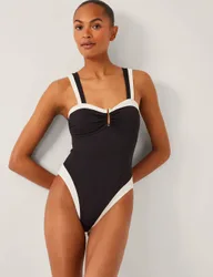 Padded Non Wired Sweetheart Neck Bikini Top Black female