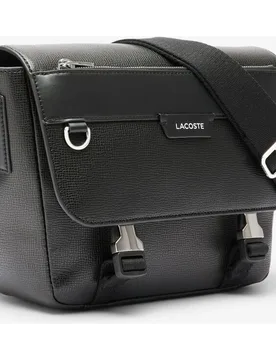 Portadocumentos con cierre de solapa ossian de piel en morel - Lacoste - FashionsVida