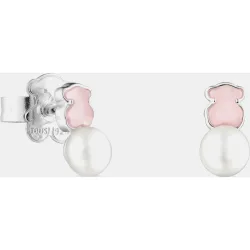 Pendientes tuyo mini color de plata con cuarcita y perla