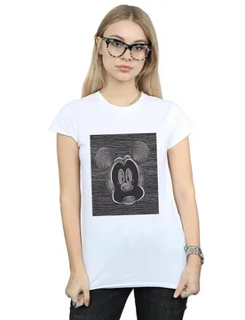 Women's Mickey Mouse Magic Eye Cotton T-Shirt in White Size: Large - White - Size: L - Disney - FashionsVida