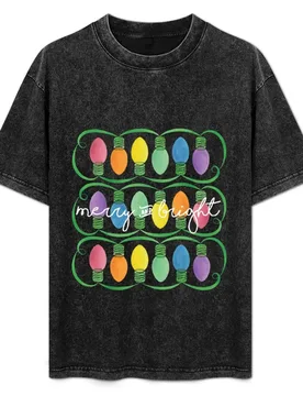 Merry & Bright Christmas Lights T-Shirt Casual Light Summer Short Sleeve Top - Aliexpress - FashionsVida