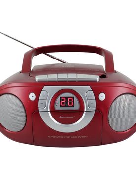 Radio-Kassettenspieler mit CD rot