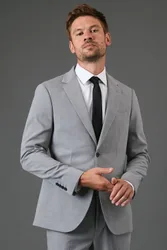 Men's Light Grey Slim Fit Essential Suit Jacket Size: 38S - Light Grey - Size: 38S