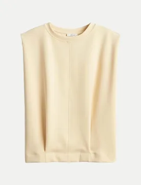 Sweattop Goasis mit Faltendetail Beige 40 - Opus - FashionsVida